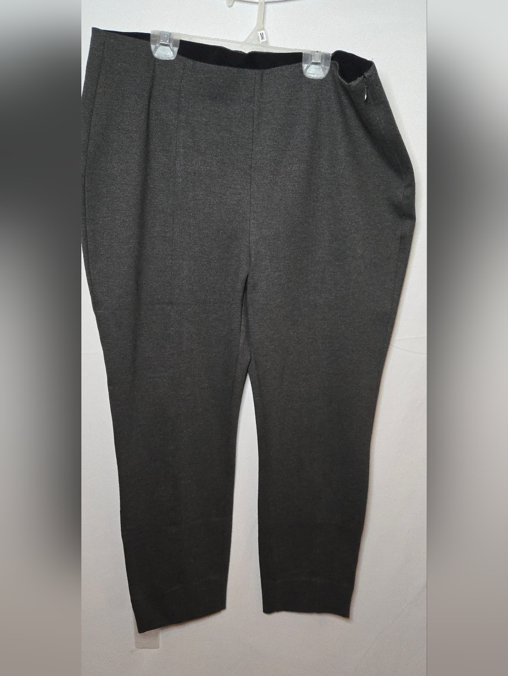 Quince Ultra Stretch Ponte Pintuck Ankle Pants Charcoal Woman's XL